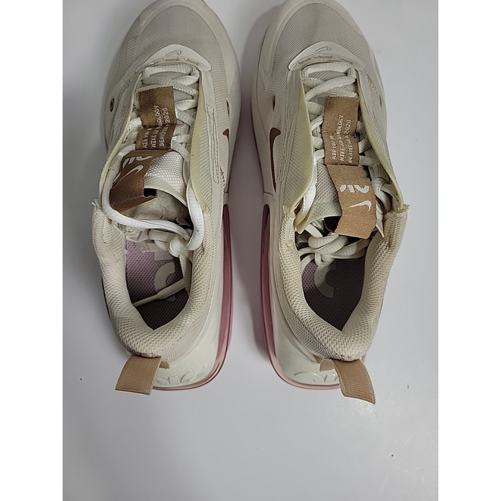 Nike Women's Cream and Pink Athletic Sneakers with Brown Swoosh - Picture 7 of 9